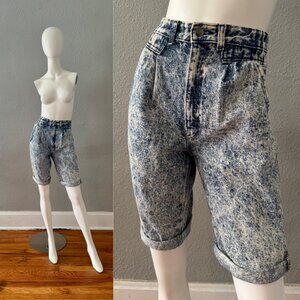 Vintage 80s Acid Wash High Waist Jeans Denim Shorts XS